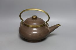 A Chinese Yixing polished pottery teapot, 19th century, made for the Thai market - 19cm tall