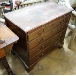 A George III mahogany four drawer chest, fitted slide, width 91cm, depth 53cm, height 80cm