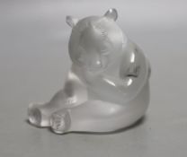 A Lalique panda, base etched ‘Lalique R France’ 6.5cm