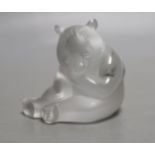 A Lalique panda, base etched ‘Lalique R France’ 6.5cm