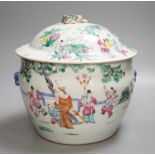 A 19th century Chinese famille rose lidded jar - 23cm high