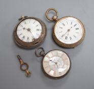 An 18th century silver pair cased keywind verge pocket watch, by T. Moore, London (repair) and two