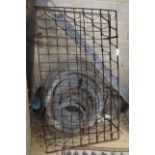 A French wrought iron 144 bottle wine cage, width 87cm, height 150cm
