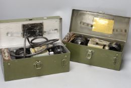 Two military field telephones