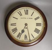 A Mappin & Webb retailed single fusee wall clock, 38cm diameter