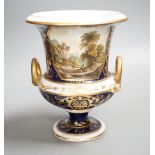 A Derby named twin handled cup, View near Belper, Derbyshire, 17cm