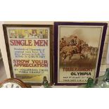 A WW1 framed poster ‘single men, hundreds of thousands of married men have left their homes to fight