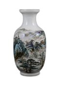 A Chinese landscape baluster vase, circa 1950,19cms high.