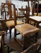 Two 18th century style beech and walnut child's chairs