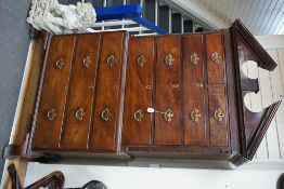 A George III mahogany chest on chest, width 112cm, depth 55cm, height 209cm