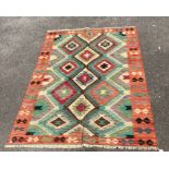 An Anatolian design polychrome flatweave Kilim carpet, 212 x 152cm