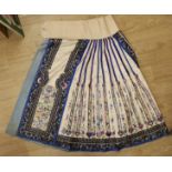 A 19th century multicoloured silk Chinese wedding skirt