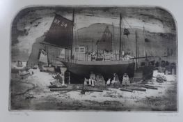 Graham Clarke (1941-), etching and aquatint, 'Industry', signed in pencil, 96/100, 34 x 54cm