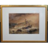 Alfred Herbert (1818-1861) 'The Ship Wreck'watercoloursigned and dated 184433 x 49cm