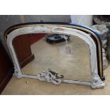 Two Victorian overmantel mirrors, (one later painted) larger width 98cm, height 60cm