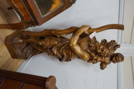 A large carved wood figure of St. Christopher, height 134cm