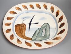 James Alexander Campbell, a studio pottery dish, 41.5cm