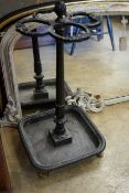 A Victorian style cast iron four division stick stand, height 66cm