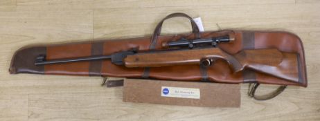 A Weirauch HW 95 .22 calibre air rifle with Picar 2 3/4 x 64 scope and slip case.