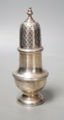 A modern silver sugar caster, London, 1962, 16.3cm, gross 7.5oz.