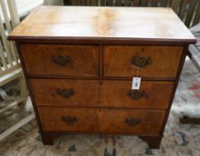 A small George II style walnut chest, width 76cm, depth 41cm, height 76cm