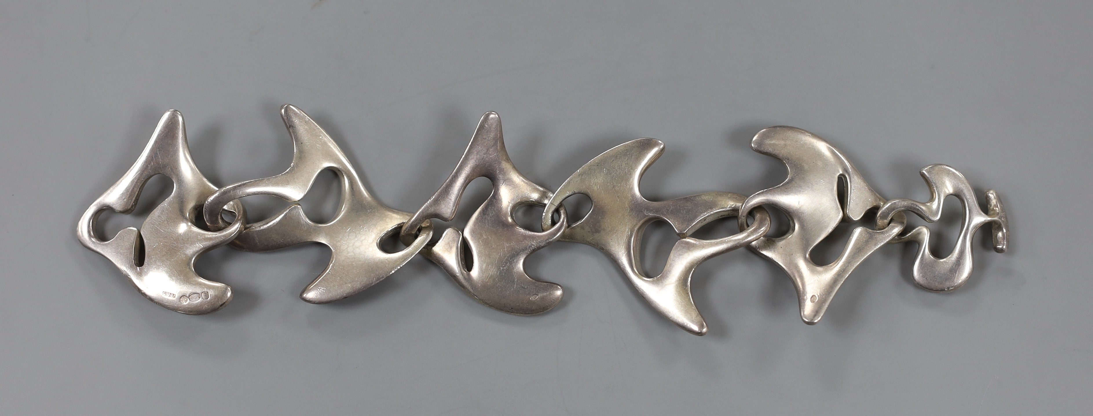 A Henning Koppel for Georg Jensen 925 sterling stylised link bracelet, no.68, overall 19cm. - Image 2 of 2