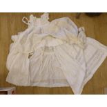 A collection of 19th century cutwork and Ayrshire christening gowns