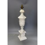 A white marble desk lamp, 47cm