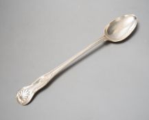 An Edwardian silver Kings pattern basting spoon, John Round, Sheffield, 1905, 34.6cm, 237 grams.