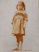 Rob Fairley (Scottish, 1953-), watercolour, 'Girl standing on a wall, Kuldi Ghor', signed and