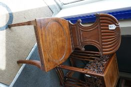 A pair of Regency mahogany hall chairs, width 42cm, depth 39cm, height 89cm