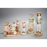 Six mid 19th century Staffordshire figures, 20cm