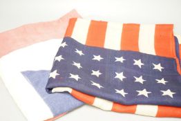 A vintage union flag, 113 x 212cm, and a star spangled banner, 70 x 131cm
