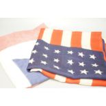 A vintage union flag, 113 x 212cm, and a star spangled banner, 70 x 131cm