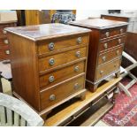 A pair of reproduction George III style mahogany bedside chests, width 56cm, depth 43cm, height