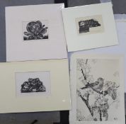 John Farley (1900-1965), folio of wood engravings including 'Typewriter' and 'Spring Cabbage',