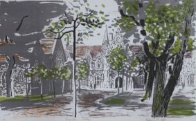 Edwin La Dell (1919-1970), limited edition print, Brighton College, signed in pencil and numbered