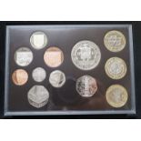 A cased Royal Mint UK proof coin year set for 2009 including the scarce Kew Gardens 50 pence
