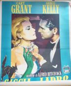 An Italian full size poster for Hitchcock's 'Cacchia al Ladro' - To Catch A Thief starring Cary