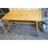 A mid century Scandinavian design writing table, width 119cm, depth 59cm, height 71cm