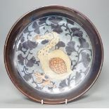 Jonathan Chiswell Jones, a lustre 'dodo' dish,32.5 cms diameter.