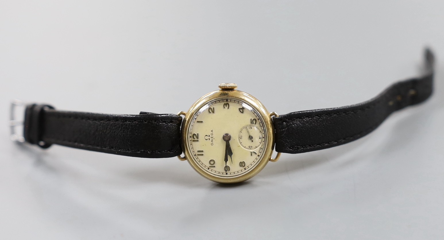 A lady's 9ct gold Omega manual wind wrist watch, a 935 white metal fob watch with albert and a - Image 6 of 7