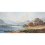 George Earl (1824-1908), watercolour, 'Near Windermere', signed and dated 1886, 26 x 53cm
