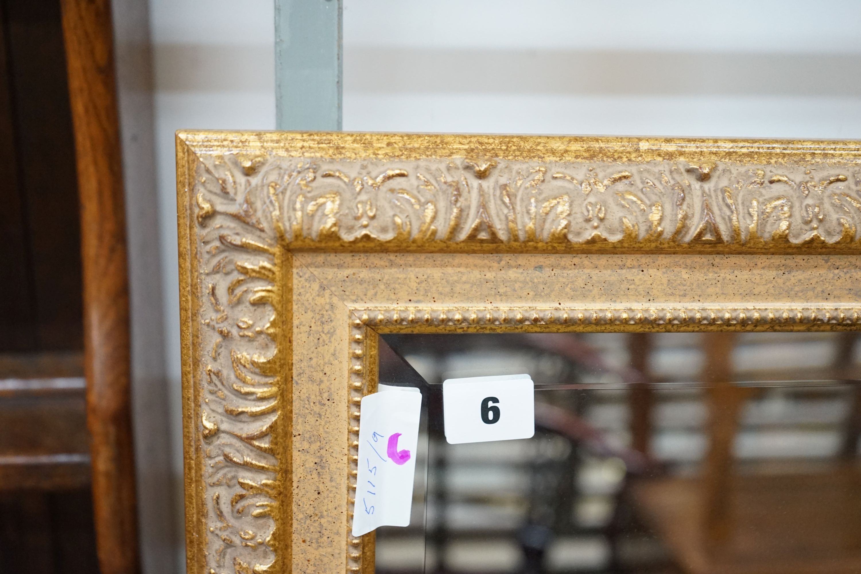 A reproduction gilt framed wall mirror, width 103cm, height 135cm - Image 3 of 4