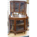 An Edward & Roberts mahogany and marquetry display cabinet, c.1905, width 107cm depth 41cm height