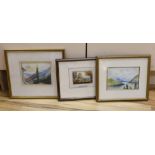 Sir Alfred East (1849-1913), two watercolours, Alpine scenes, both signed, one dated '96, 12 x