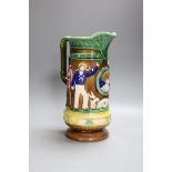 A Victorian Majolica military volunteers commemorative jug - 27cm tall