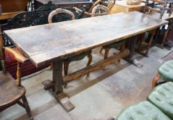 A rectangular oak refectory dining table, length 128cm, depth 64cm, height 78cm