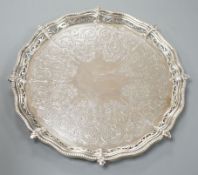 A late Victorian silver slaver, by Mappin & Webb, Sheffield, 1896, with pierced border, 21.2cm, 10.