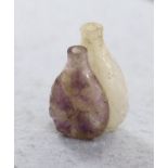 A 19th century Chinese quartz double snuff bottle, 6cm, the carver skilfully incorporating the